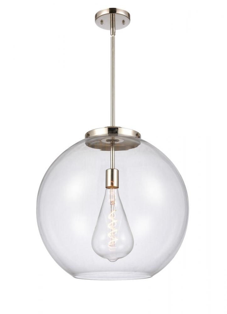 Athens - 1 Light - 18 inch - Polished Nickel - Stem Hung - Pendant