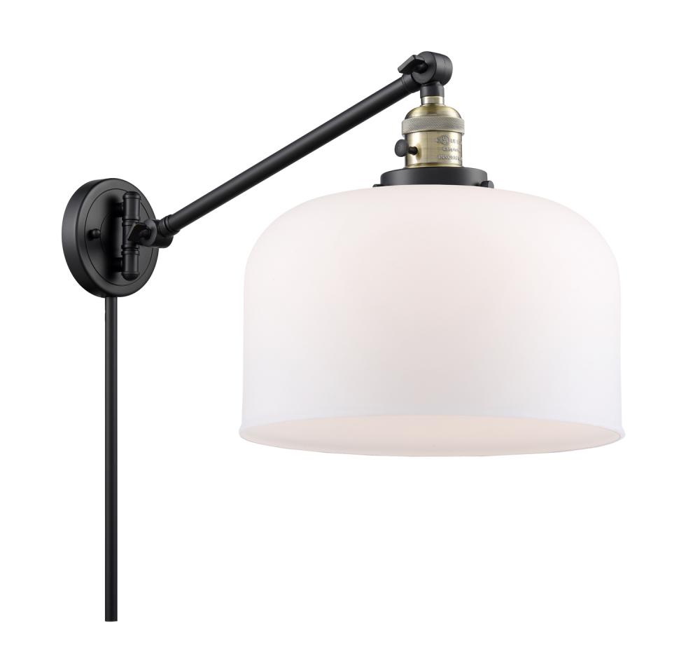Bell - 1 Light - 12 inch - Black Antique Brass -Adjustable Swing Arm