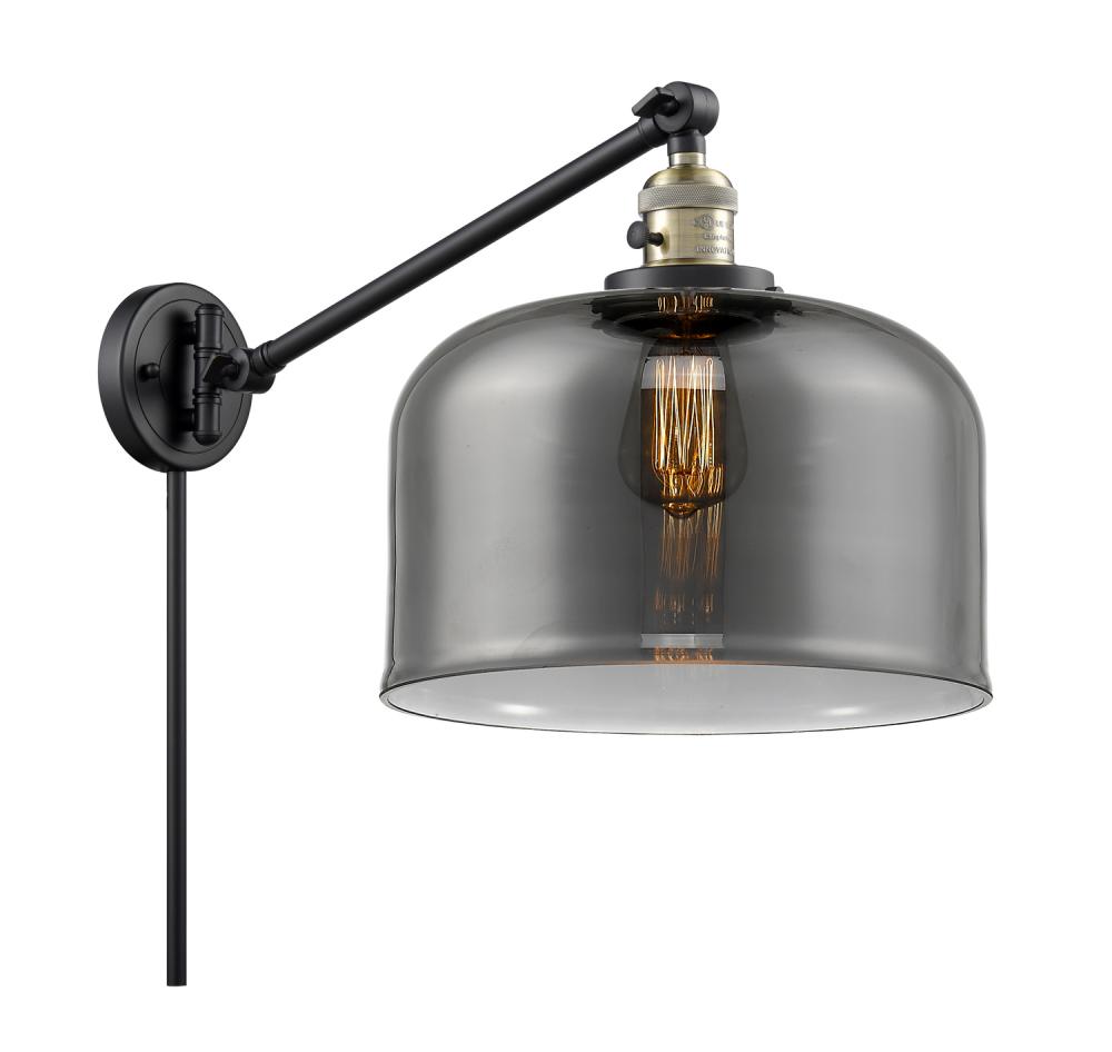 Bell - 1 Light - 12 inch - Black Antique Brass -Adjustable Swing Arm