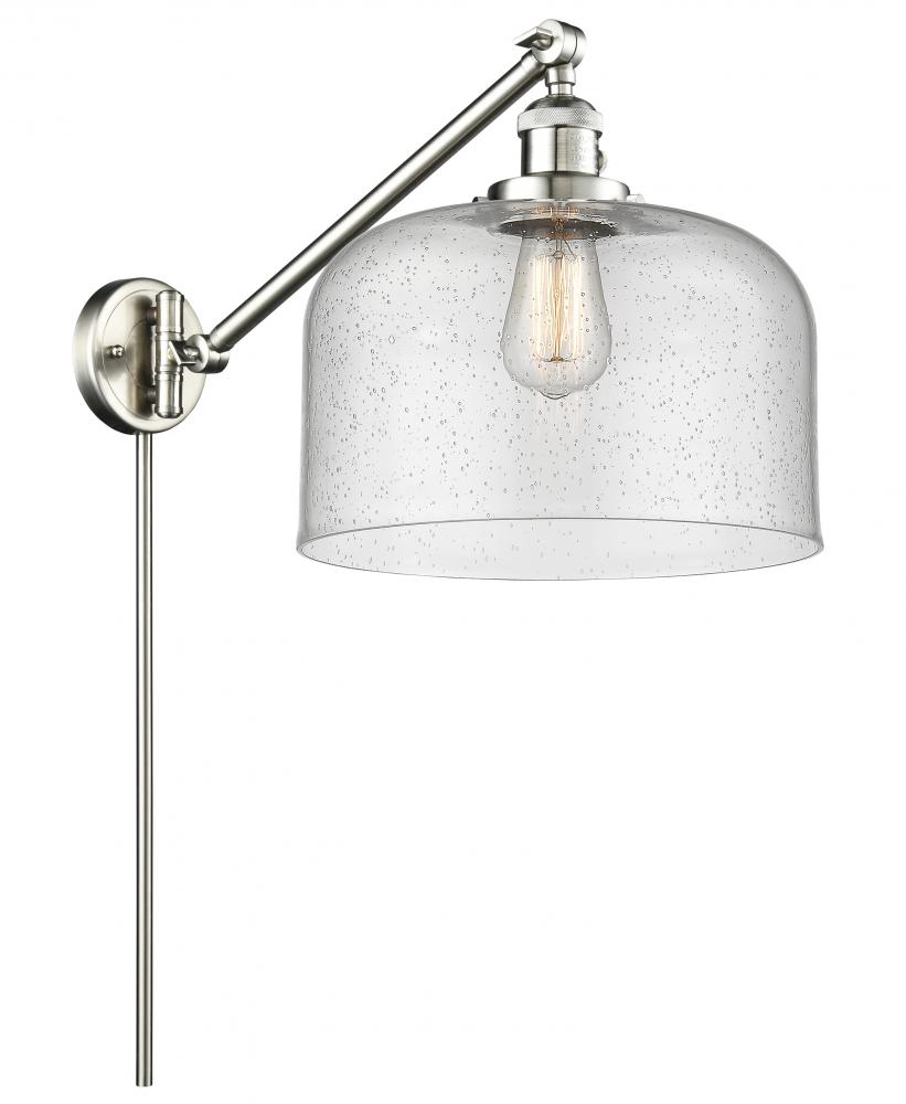 Bell - 1 Light - 12 inch - Brushed Satin Nickel -Adjustable Swing Arm