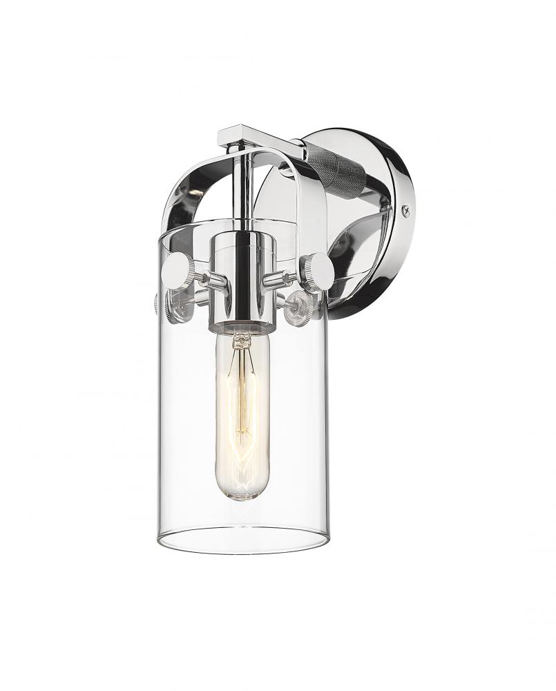 Pilaster - 1 Light - 7 inch long Glass - Polished Chrome - Sconce