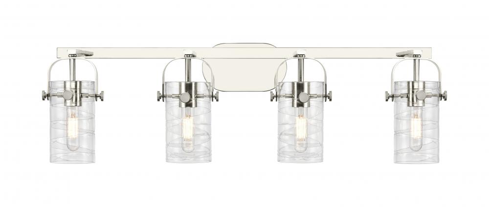 Pilaster II Cylinder - 4 Light - 35 inch - Polished Nickel - Bath Vanity Light