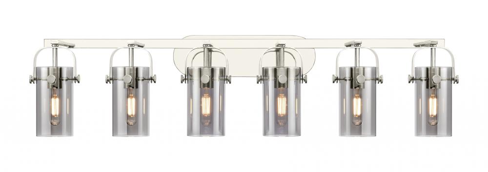 Pilaster II Cylinder - 6 Light - 44 inch - Polished Nickel - Bath Vanity Light
