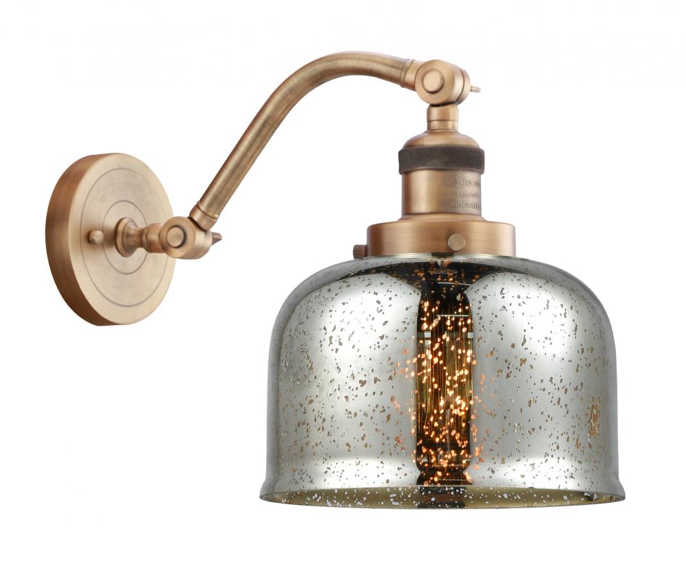 Bell - 1 Light - 8 inch - Brushed Brass - Adjustable Sconce