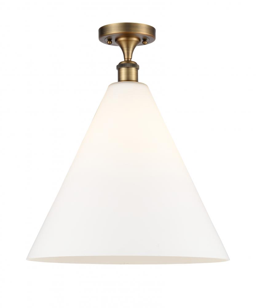 Berkshire - 1 Light - 16 inch - Brushed Brass - Semi-Flush Mount