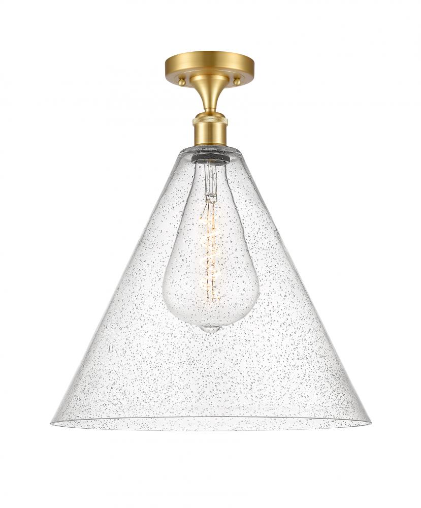 Berkshire - 1 Light - 16 inch - Satin Gold - Semi-Flush Mount