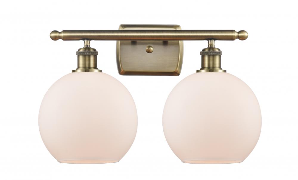 Athens - 2 Light - 18 inch - White Polished Chrome - Bath Vanity Light