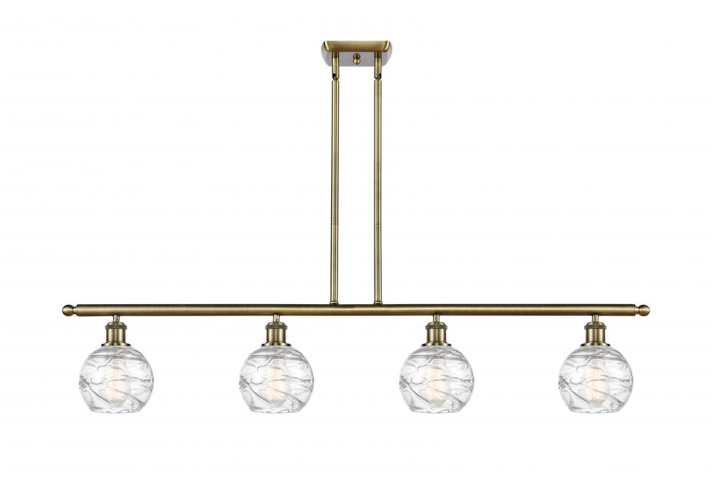 Athens Deco Swirl - 4 Light - 48 inch - Antique Brass - Cord hung - Island Light