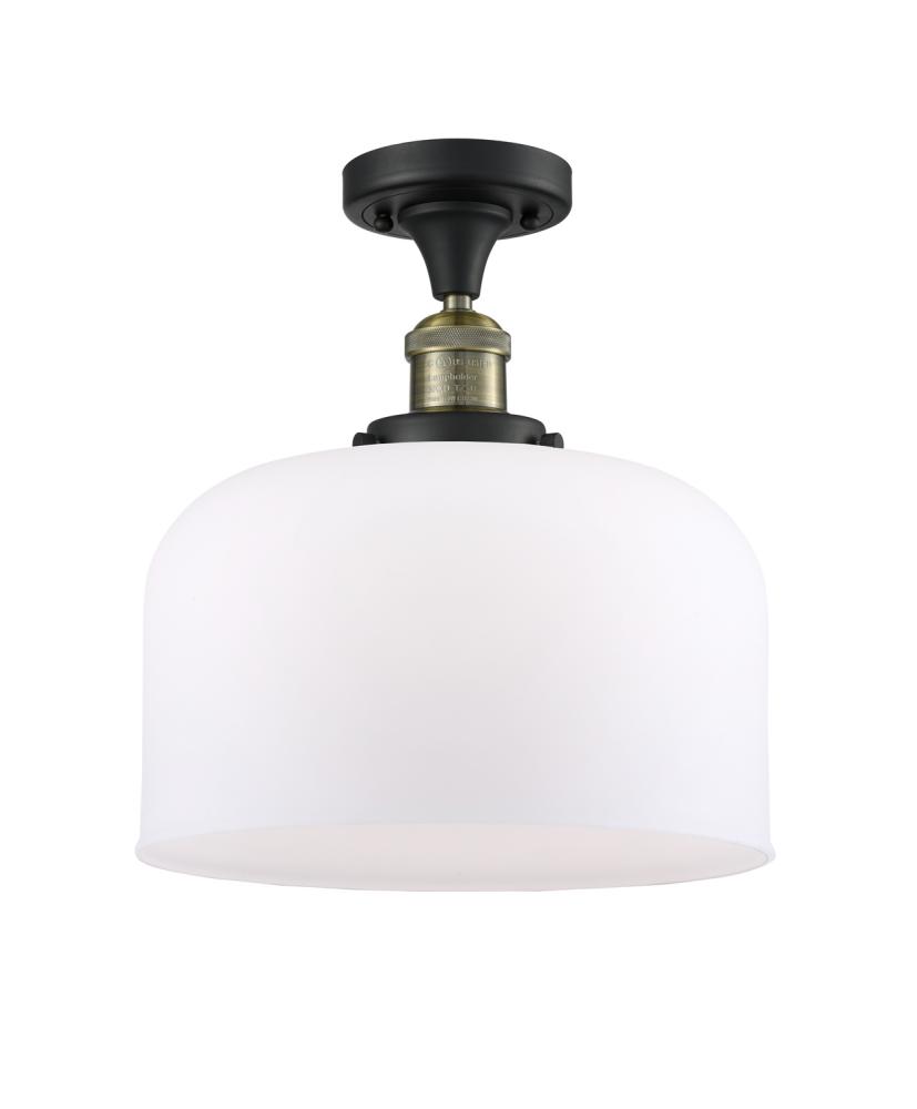 Bell - 1 Light - 12 inch - Black Antique Brass - Semi-Flush Mount