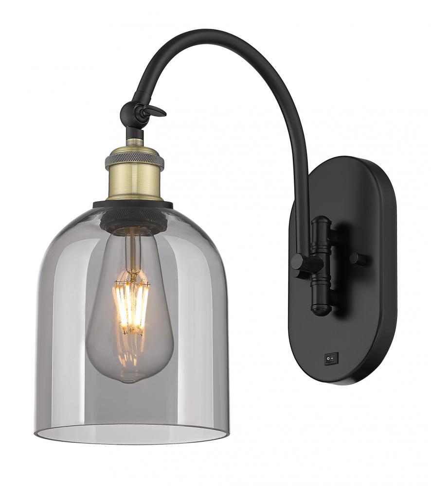 Bella - 1 Light - 6 inch - Black Antique Brass - Adjustable Swing Arm