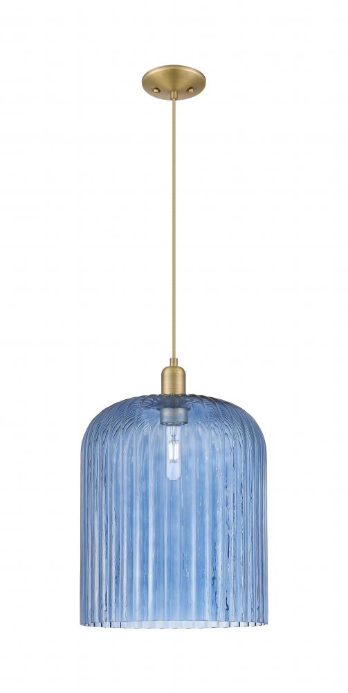 Bridal Veil - 1 Light - 12 inch - Brushed Brass - Cord hung - Mini Pendant