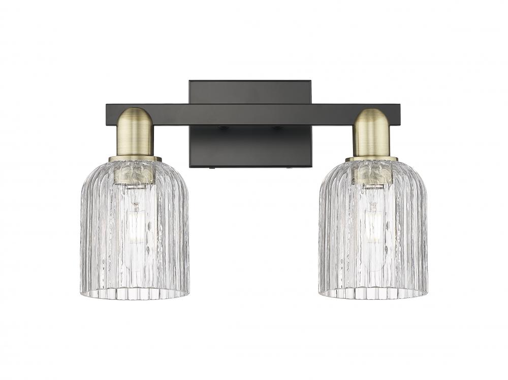 Bridal Veil - 2 Light - 16 inch - Black Antique Brass - Bath Vanity Light