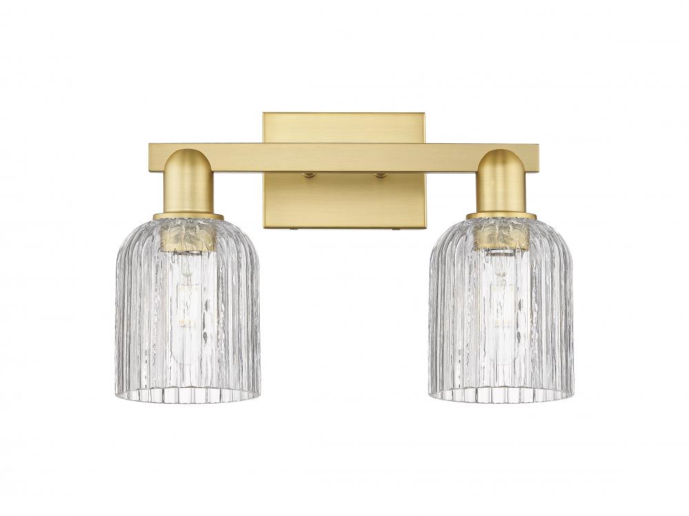 Bridal Veil - 2 Light - 16 inch - Satin Gold - Bath Vanity Light