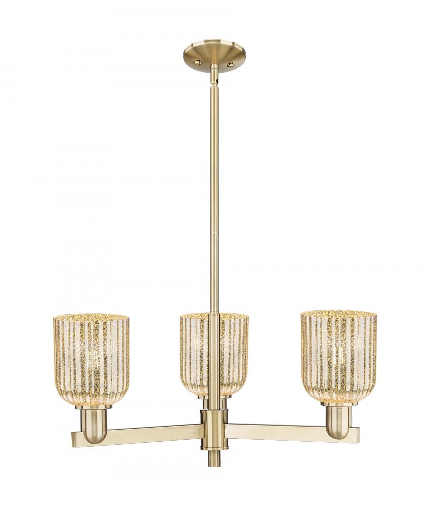 Bridal Veil - 3 Light - 18 inch - Satin Nickel - Flush Mount
