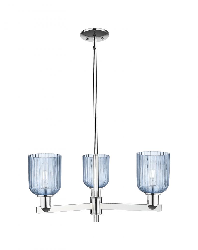 Bridal Veil - 3 Light - 18 inch - Polished Chrome - Flush Mount