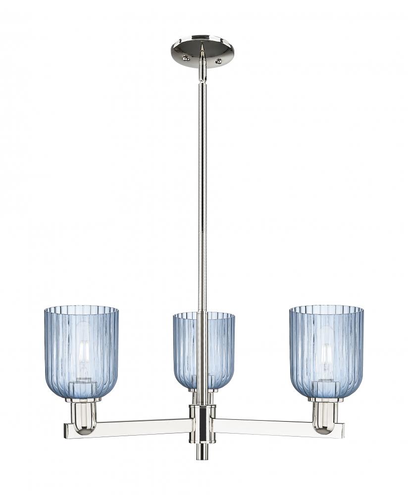 Bridal Veil - 3 Light - 18 inch - Polished Nickel - Flush Mount