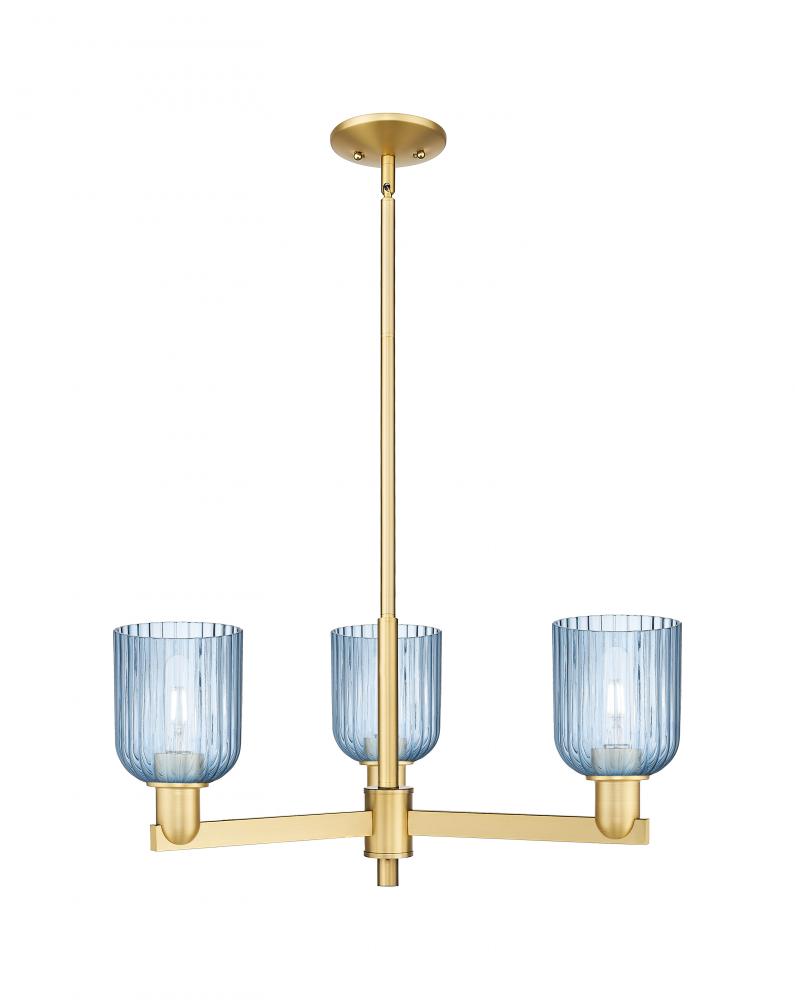 Bridal Veil - 3 Light - 18 inch - Satin Gold - Flush Mount