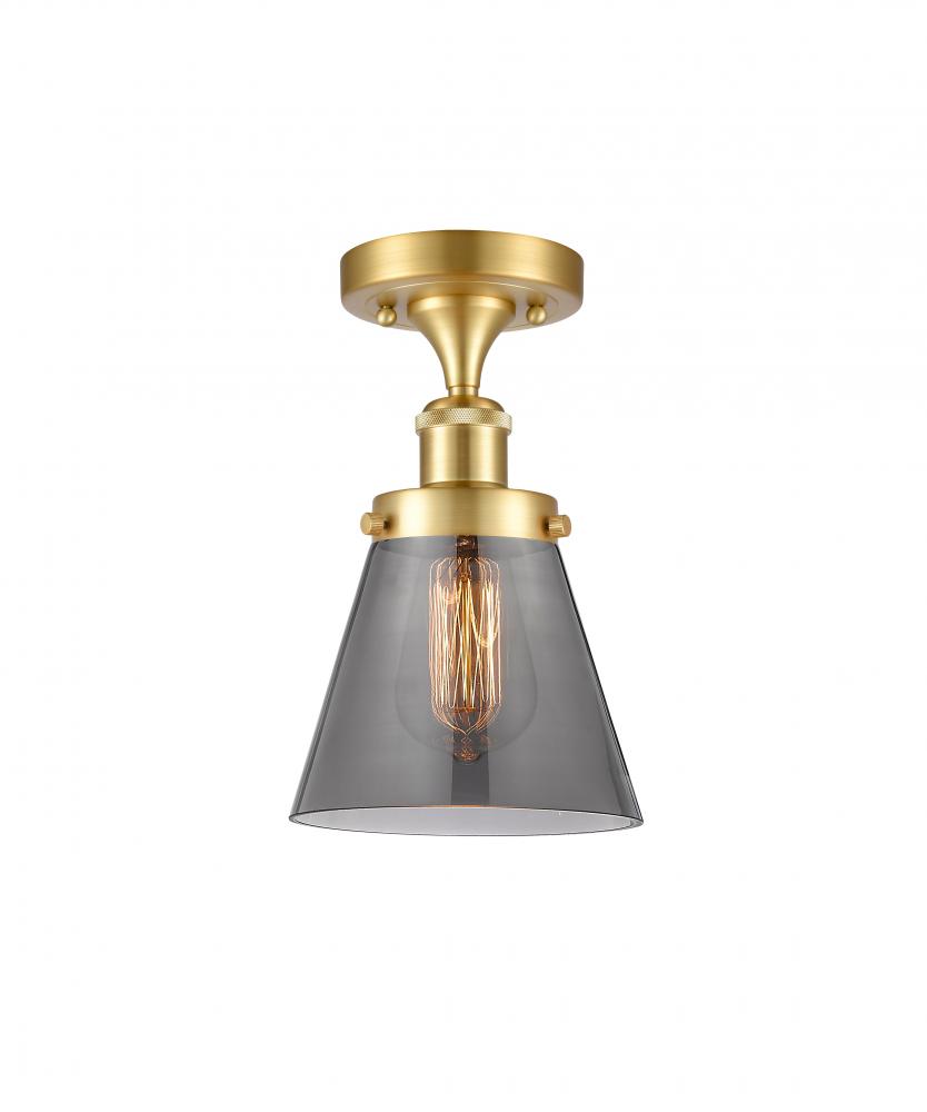 Cone - 1 Light - 6 inch - Satin Gold - Flush Mount