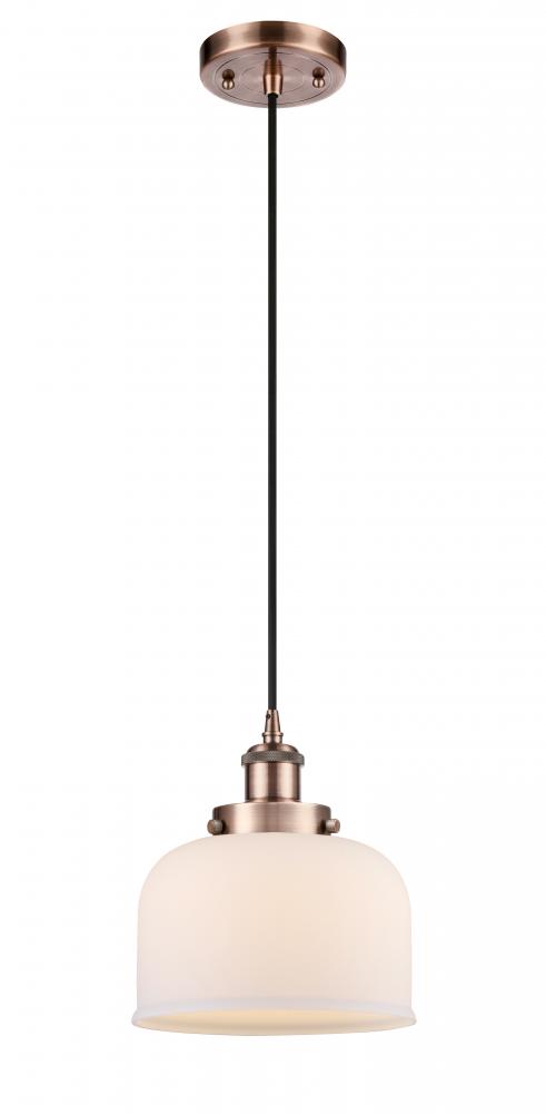 Bell - 1 Light - 8 inch - Antique Copper - Cord hung - Mini Pendant