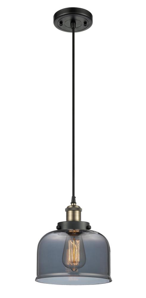 Bell - 1 Light - 8 inch - Black Antique Brass - Cord hung - Mini Pendant