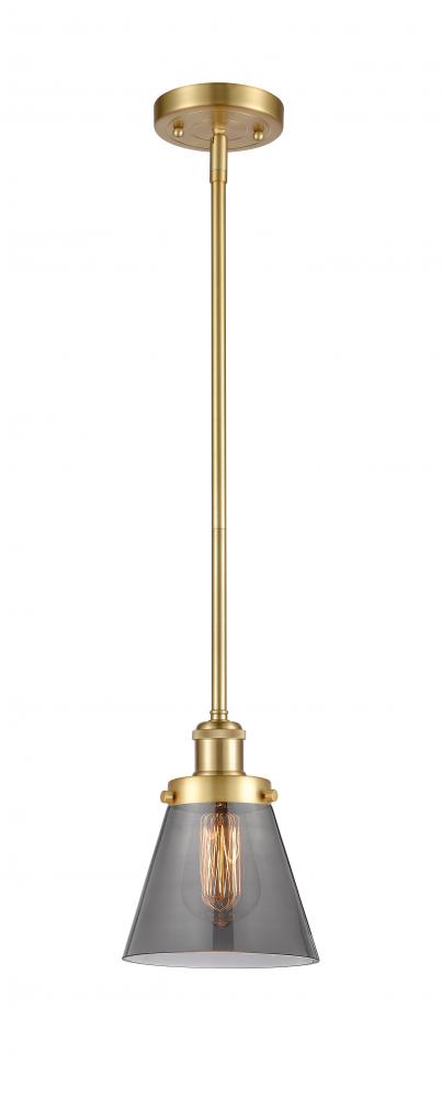 Cone - 1 Light - 6 inch - Satin Gold - Mini Pendant