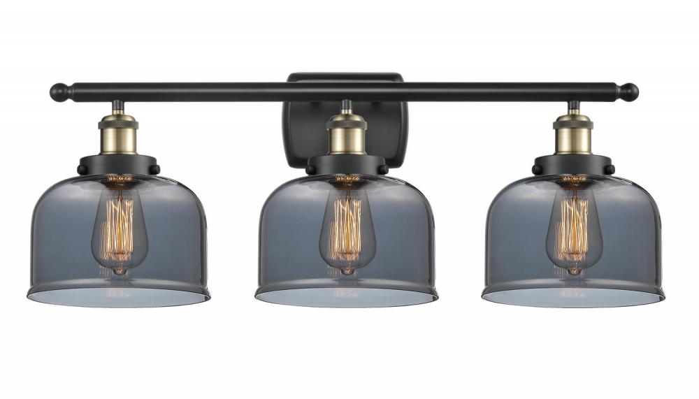 Bell - 3 Light - 28 inch - Black Antique Brass - Bath Vanity Light