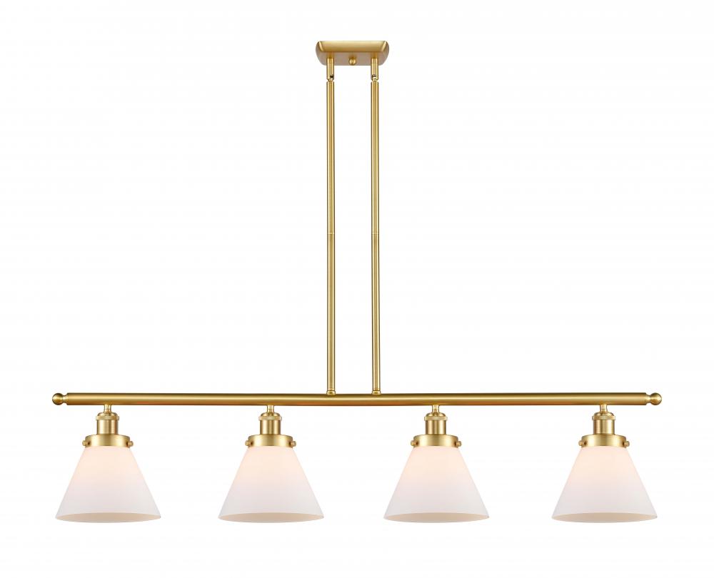Cone - 4 Light - 48 inch - Satin Gold - Stem Hung - Island Light