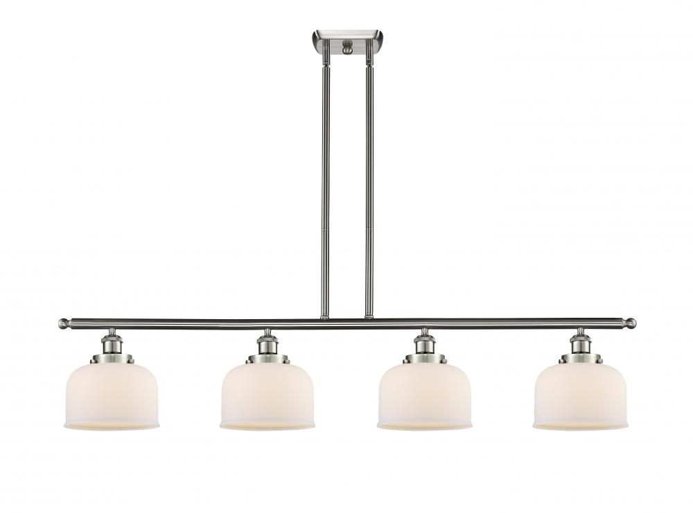 Bell - 4 Light - 48 inch - Brushed Satin Nickel - Stem Hung - Island Light