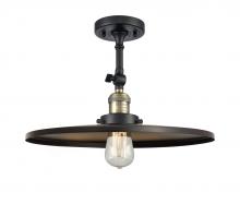 Innovations Lighting 201F-BAB-MFR-BK-16 - Railroad - 1 Light - 16 inch - Black Antique Brass - Adjustable Semi-Flush Mount