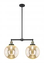 Innovations Lighting 209-BAB-G208-10 - Beacon - 2 Light - 25 inch - Black Antique Brass - Stem Hung - Island Light