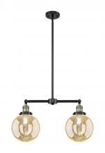 Innovations Lighting 209-BAB-G208-8 - Beacon - 2 Light - 25 inch - Black Antique Brass - Stem Hung - Island Light