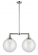 Innovations Lighting 209-PC-G202-12 - Beacon - 2 Light - 27 inch - Polished Chrome - Stem Hung - Island Light