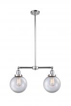 Innovations Lighting 209-PC-G202-8 - Beacon - 2 Light - 25 inch - Polished Chrome - Stem Hung - Island Light