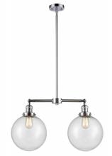 Innovations Lighting 209-PC-G204-10 - Beacon - 2 Light - 25 inch - Polished Chrome - Stem Hung - Island Light