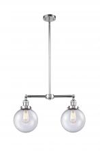 Innovations Lighting 209-PC-G204-8 - Beacon - 2 Light - 25 inch - Polished Chrome - Stem Hung - Island Light