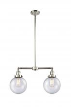 Innovations Lighting 209-PN-G204-8 - Beacon - 2 Light - 25 inch - Polished Nickel - Stem Hung - Island Light