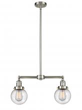 Innovations Lighting 209-SN-G204-6 - Beacon - 2 Light - 23 inch - Brushed Satin Nickel - Stem Hung - Island Light