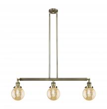 Innovations Lighting 213-AB-G208-6 - Beacon - 3 Light - 39 inch - Antique Brass - Stem Hung - Island Light