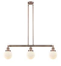 Innovations Lighting 213-AC-G201-6 - Beacon - 3 Light - 39 inch - Antique Copper - Stem Hung - Island Light