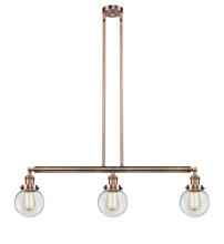 Innovations Lighting 213-AC-G202-6 - Beacon - 3 Light - 39 inch - Antique Copper - Stem Hung - Island Light