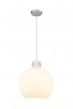 Innovations Lighting 410-1PL-SN-G410-18WH - Newton Sphere - 1 Light - 18 inch - Brushed Satin Nickel - Cord hung - Pendant