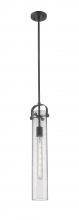 Innovations Lighting 413-1SS-BK-G413-1S-4SDY - Pilaster - 1 Light - 4 inch Glass - Matte Black - Pendant