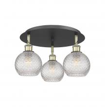 Innovations Lighting 516-3C-BAB-G122C-6CL - Athens - 3 Light - 18 inch - Black Antique Brass - Flush Mount