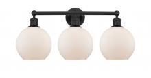 Innovations Lighting 616-3W-BK-G121-8 - Athens - 3 Light - 26 inch - Matte Black - Bath Vanity Light