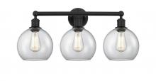 Innovations Lighting 616-3W-BK-G122-8 - Athens - 3 Light - 26 inch - Matte Black - Bath Vanity Light