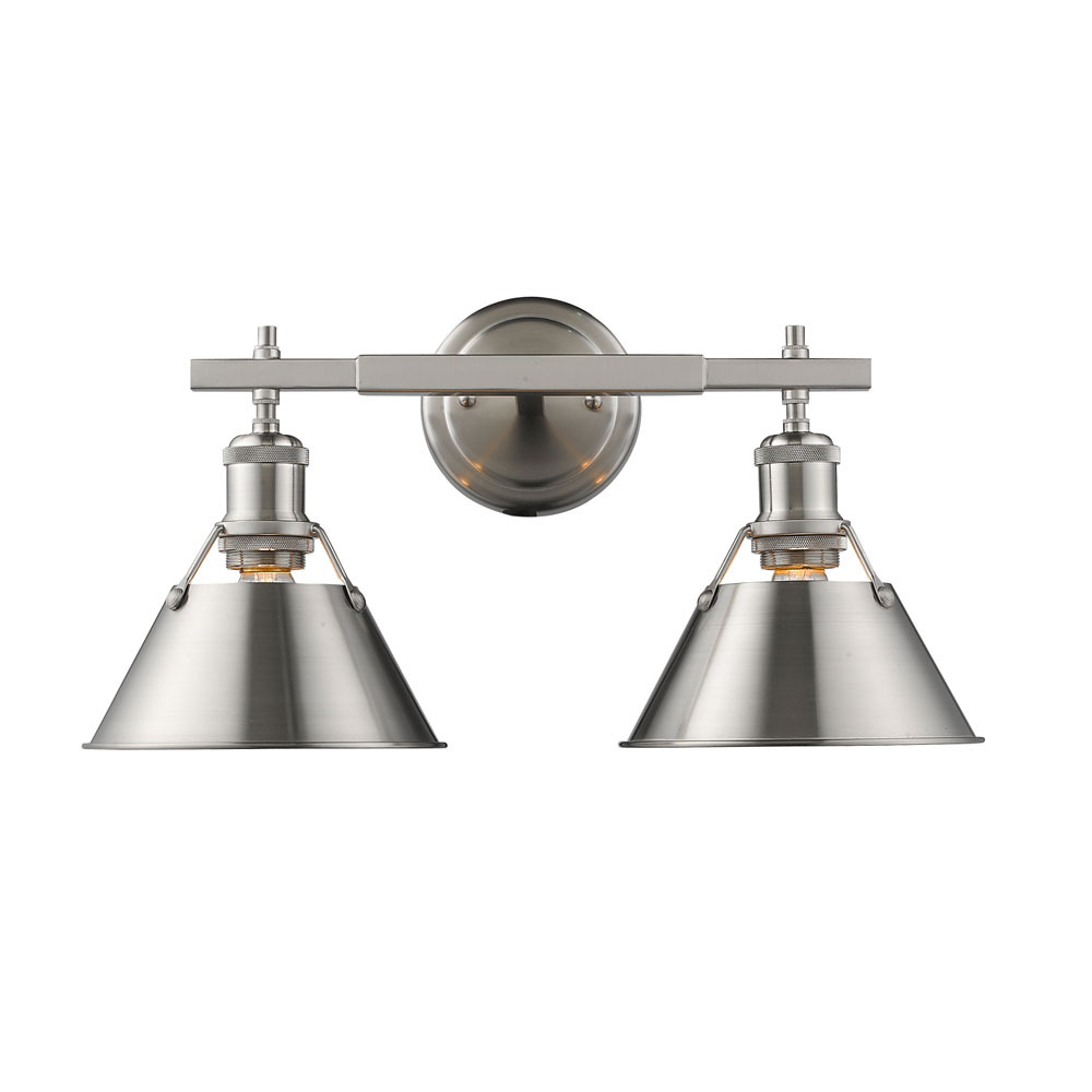 Orwell 2-Light Vanity Light in Pewter