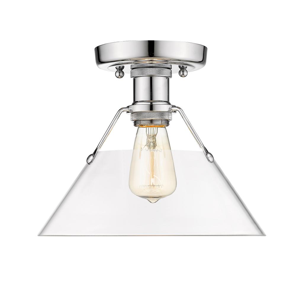 Orwell 1-Light Flush Mount in Chrome with Clear Glass