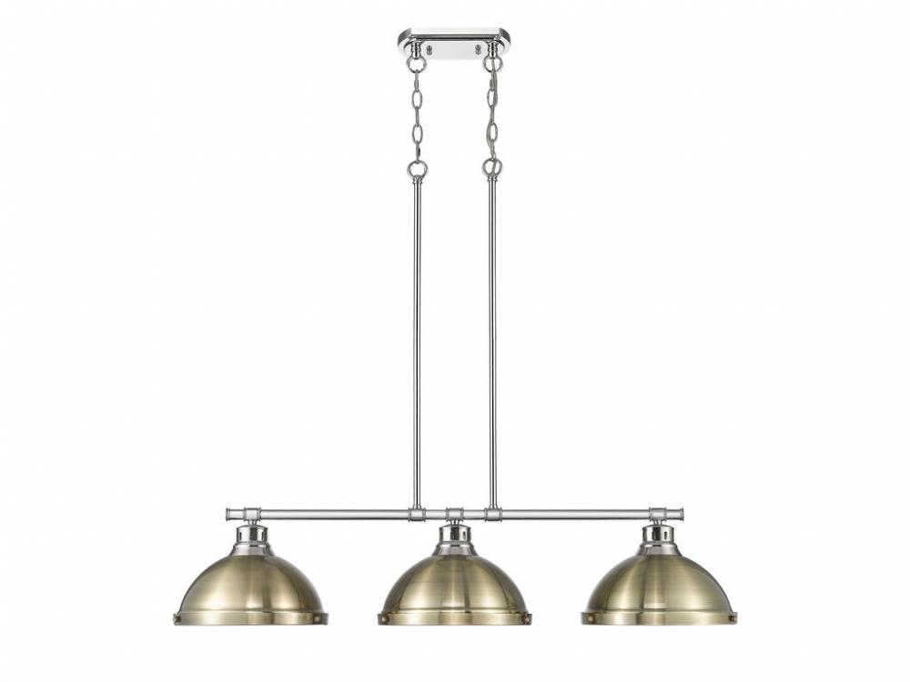 Duncan Small Pendant with Chain in Rubbed Bronze with Black