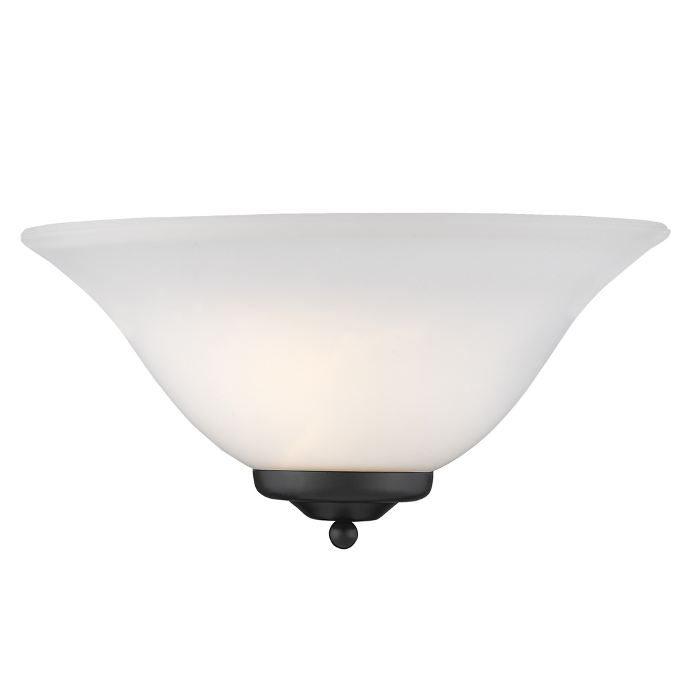Multi-Family 1 Light Wall Sconce in Matte Black with Opal Glass
