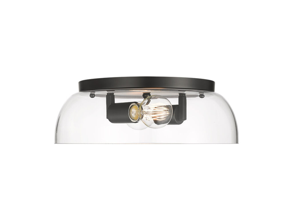 Duncan 14" Flush Mount in Matte Black with Clear Glass
